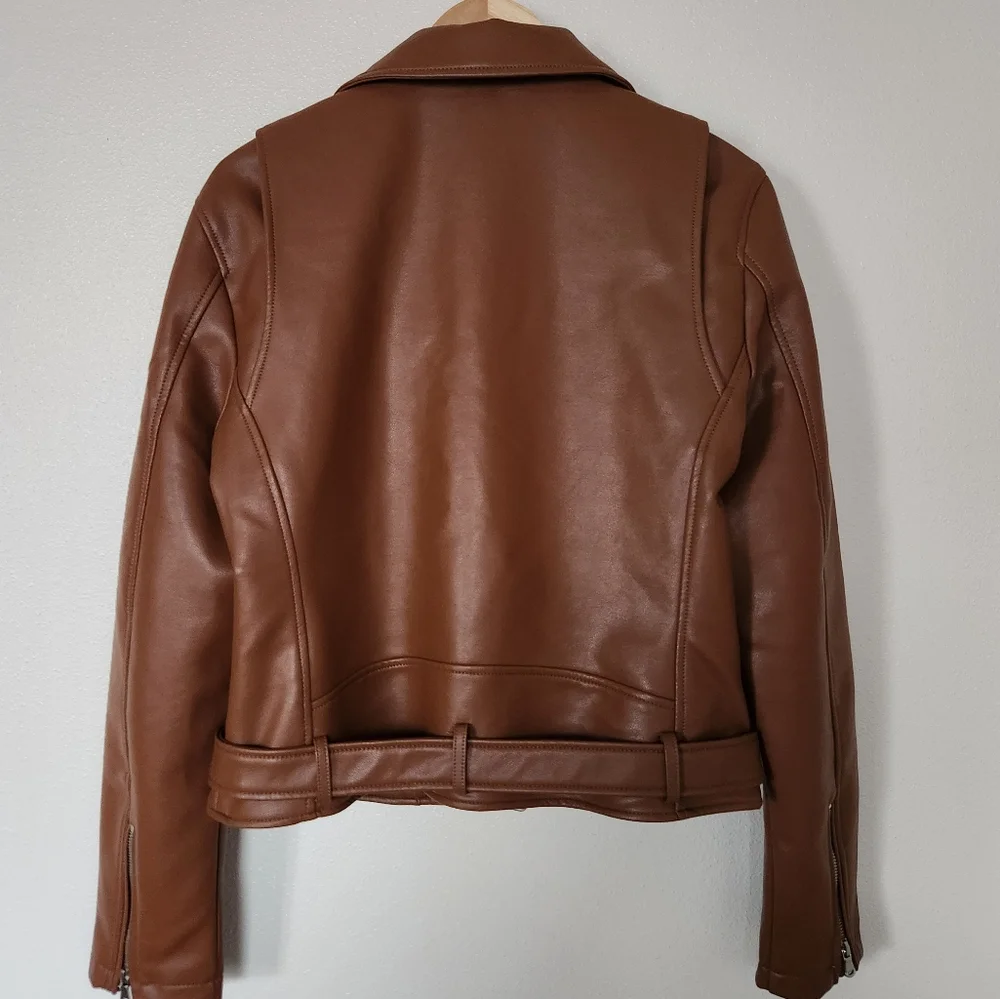 Rebecca Minkoff Faux Leather Moto Biker Jacket - Picture 2 of 5